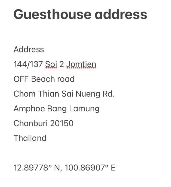 Pluemchai Guesthouse 좀티엔 비치 외부 사진